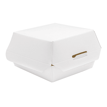 Mini Coque burger BLANC 7,3x7,7x5  cm - carton de 500 unités
