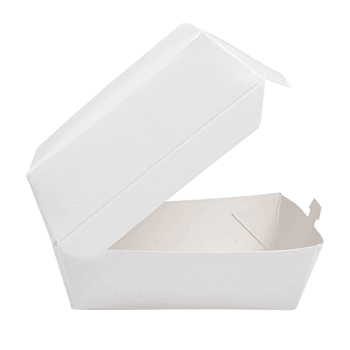 Mini Coque burger BLANC 7,3x7,7x5  cm - carton de 500 unités