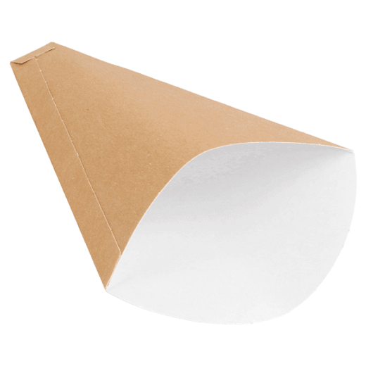 Cône à crêpe en carton kraft 19x12x2.5cm - carton de 2000 unités