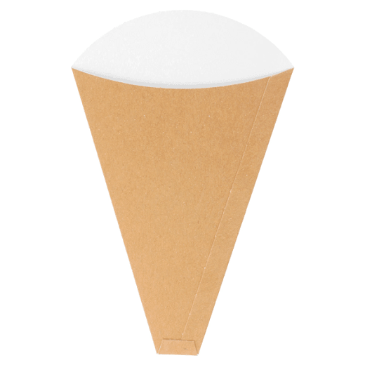Cône à crêpe en carton kraft 19x12x2.5cm - carton de 2000 unités