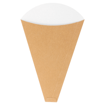 Cône à crêpe en carton kraft 19x12x2.5cm - carton de 2000 unités