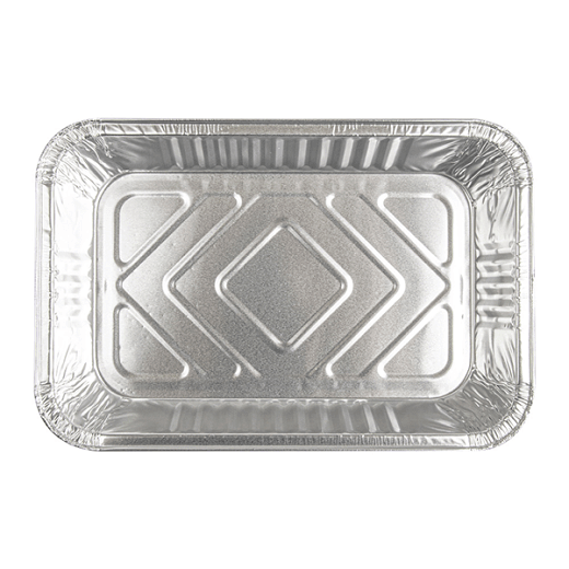 Barquette rectangulaire en aluminium - 770 ml - 21x14x3.7(h)cm - Carton de 1000 unités