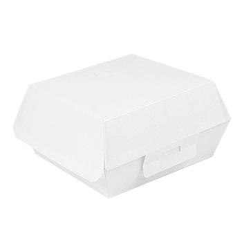 Coque burger standard en carton nano-micro BLANCHE 13x12.5x6.2 cm - carton de 450 unités