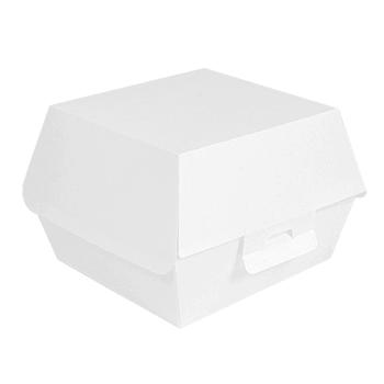 Coque burger jumbo en carton nano-micro BLANCHE 13x12.5x9 cm - carton de 500 unités