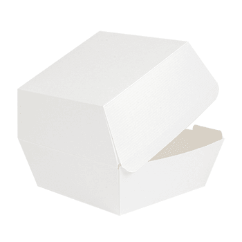 Coque burger jumbo en carton nano-micro BLANCHE 13x12.5x9 cm - carton de 500 unités