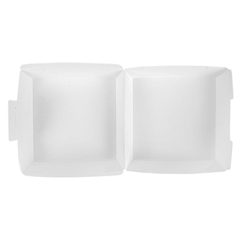 Coque burger large en carton nano-micro BLANCHE 14x13.7x6.1 cm - carton de 500 unités