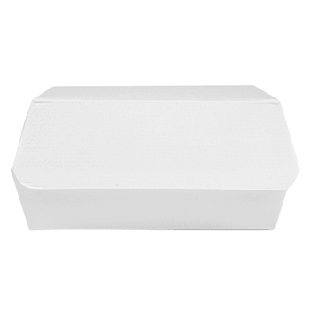 Coque burger large en carton nano-micro BLANCHE 14x13.7x6.1 cm - carton de 500 unités