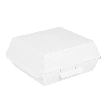 Coque burger large en carton nano-micro BLANCHE 14x13.7x6.1 cm - carton de 500 unités