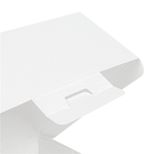 Coque burger large haute en carton nano-micro BLANCHE 14.4x13.6x9.2 cm - carton de 500 unités