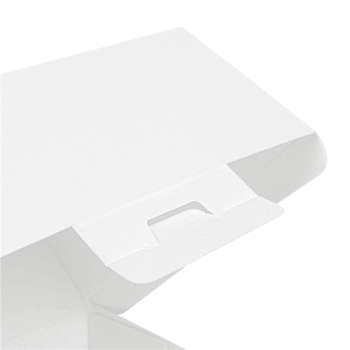 Coque burger large haute en carton nano-micro BLANCHE 14.4x13.6x9.2 cm - carton de 500 unités