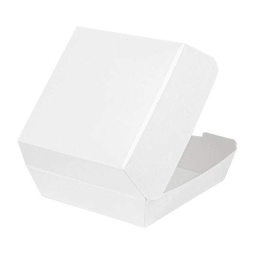 Coque burger extra large en carton nano-micro BLANCHE 17.8x16.8x7.8 cm - carton de 300 unités