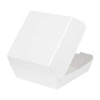 Coque burger extra large en carton nano-micro BLANCHE 17.8x16.8x7.8 cm - carton de 300 unités