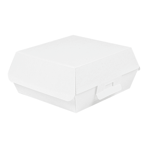 Coque burger extra large en carton nano-micro BLANCHE 17.8x16.8x7.8 cm - carton de 300 unités