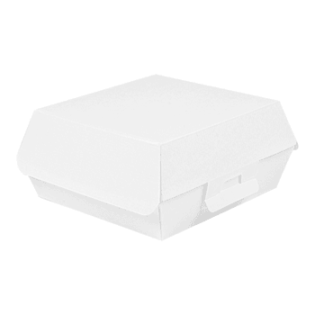 Coque burger extra large en carton nano-micro BLANCHE 17.8x16.8x7.8 cm - carton de 300 unités