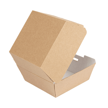 Coque burger jumbo en carton nano-micro KRAFT 13x12.5x9 cm - carton de 500 unités