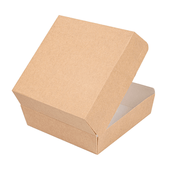 Coque burger large en carton nano-micro KRAFT 14.2x13.7x6.1 cm - carton de 500 unités
