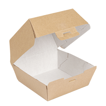 Coque burger jumbo en carton nano-micro KRAFT 13x12.5x9 cm - paquet de 50 unités