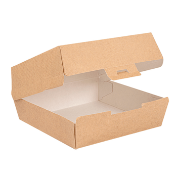 Coque burger large en carton nano-micro KRAFT 14x13.7x6.1 cm - paquet de 50 unités