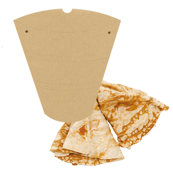 Cône à crêpe en carton kraft 22.5x21.5x4cm avec languette détachable - paquet de 100 unités
