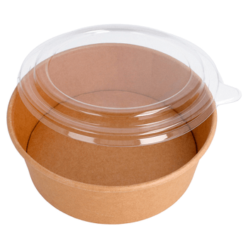 Combo boîte à salade en carton KRAFT 1300 ml et couvercle en PET - carton de 200 unités