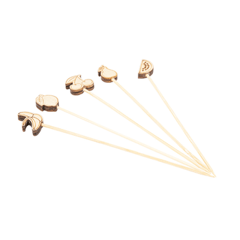 Pique en bois Assortiments de Fruits 12 cm - pack de 100 unités