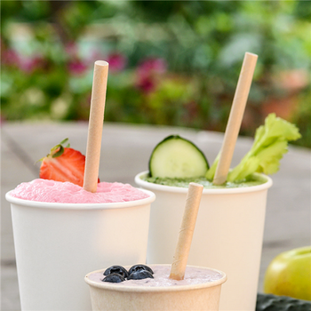 Paille kraft en sachet individuel en PAPIER recyclable 0.8 x 20 cm - carton de 3000 pailles