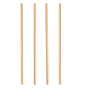 Paille kraft en sachet individuel en PAPIER recyclable 0.8 x 20 cm - carton de 3000 pailles