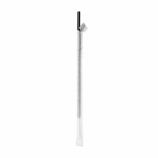 Paille droite en sachet individuel noires en PAPIER recyclable 0.6 x 21 cm - paquet de 250 pailles