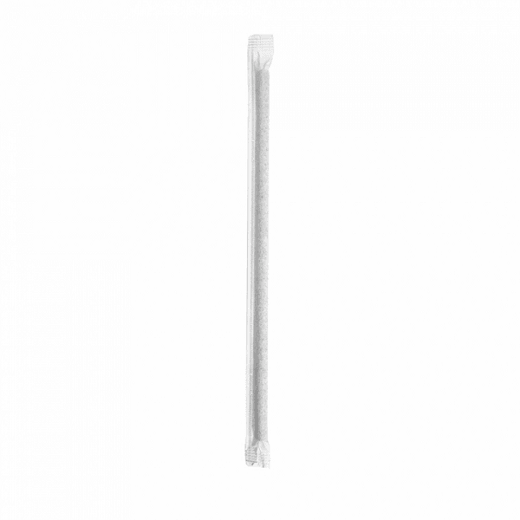 Paille droite en sachet individuel noires en PAPIER recyclable 0.6 x 21 cm - paquet de 250 pailles
