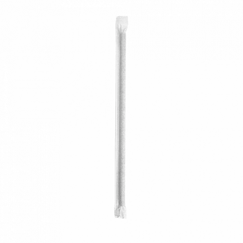 Paille droite en sachet individuel noires en PAPIER recyclable 0.6 x 21 cm - paquet de 250 pailles