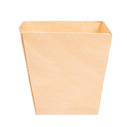 Verrine carrée en bois de pin 4.5x4.5x4.5 cm - pack de 50 unités