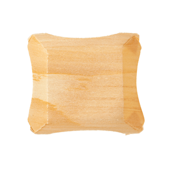 Barquette carrée en bois de pin 4x4x1.5 cm - pack de 100 unités