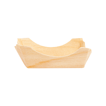 Barquette carrée en bois de pin 4x4x1.5 cm - pack de 100 unités
