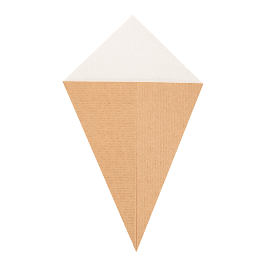 Cornet pour frites ou churros en carton ondulé nano-micro 250g - paquet de 200 unités