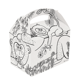 Boite pour les enfants - Modèle à colorier - pour vente à emporter 15.5x10.5x17.5(h) cm - carton de 300 unités