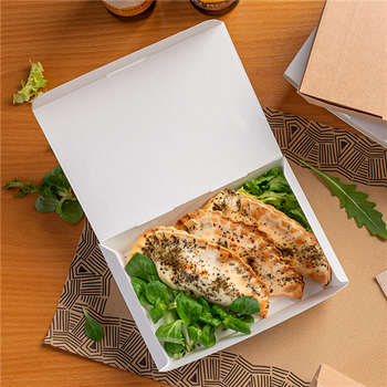 Lunch Box en carton nano-micro Blanche 20x14x5cm - carton de 360 unités