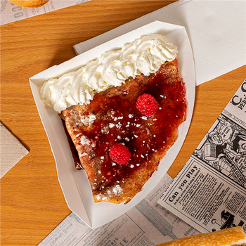 Barquette à crêpe en carton ondulé nano micro BLANC - 17 x 17 x 2.5 cm - carton de 800 unités