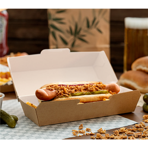 Coque Hot Dog en carton nano-micro MARRON 23,2x9x6,3 cm - carton de 450 unités