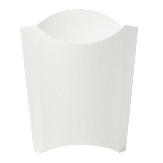 Pochette à frites BLANCHE en carton nano-micro 165g - 13.5x8.5x16cm - carton de 1200 unités