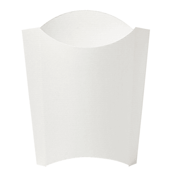 Pochette à frites BLANCHE en carton nano-micro 165g - 13.5x8.5x16cm - carton de 1200 unités