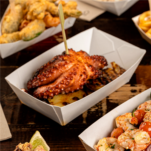 Barquette à frites carton ondulé BLANCHE nano-micro 2400g - 17 x 9.7 x 6.3 cm - carton de 600 unités