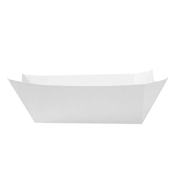 Barquette à frites carton ondulé BLANCHE nano-micro 960g - 10.6 x 7.2 x 5.2 cm - carton de 1200 unités