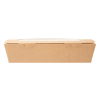 Boîte sandwich baguette en carton nano-micro avec fenêtre 27.5x8x6.2cm - carton de 200 unités