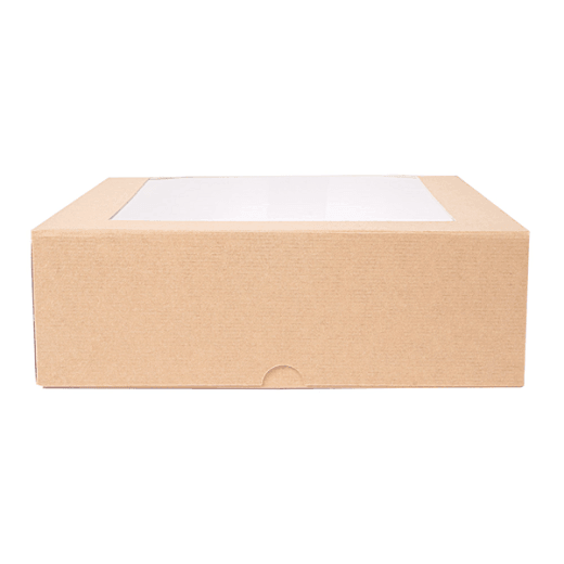 50 Boîtes Pâtisseries Avec Fenêtre Thepack Classic 23x23x7,5 Cm - Carton Ondulé Blanc