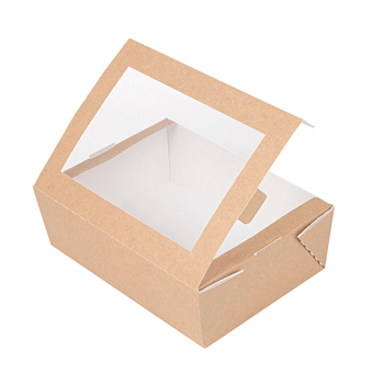 Boîte salade en carton nano-micro avec fenêtre 1000 ml - 12x17x5.5cm - carton de 200 unités