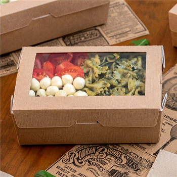 Boîte salade en carton nano-micro avec fenêtre 1000 ml - 12x17x5.5cm - carton de 200 unités