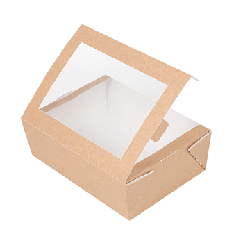 Boîte salade en carton nano-micro avec fenêtre 1000 ml - 12x17x5.5cm - paquet de 50 unités