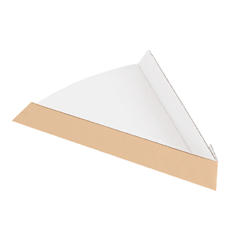 Support triangulaire pour tarte et pizza en carton ondulé nano micro KRAFT - 16.5 x 21 x 3.5 cm - carton de 1200 unités