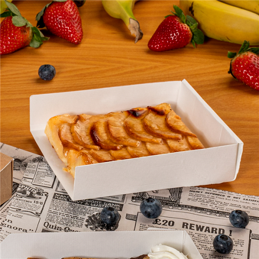 Part en carton pour tarte rectangle en carton ondulé nano micro blanc 15 x 12 x 3.5 cm - carton de 800 unités