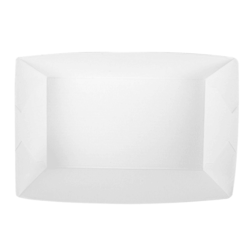 Barquette à frites carton ondulé BLANCHE nano-micro 180g - 9.2 x 5.3 x 3.4 cm - carton de 2000 unités